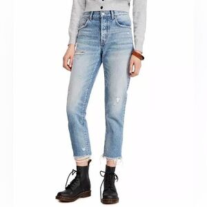 Free people good times ripped cropped jeans